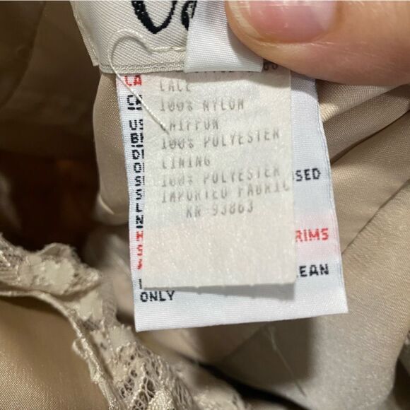 Vintage Jim Hjelm Champaign Long Satin and Lace Occasions Dress Gown Wedding - Picture 9 of 10